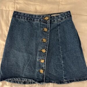 Denim Button-Up Skirt